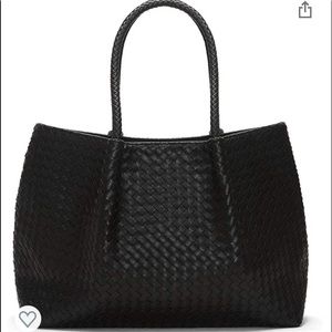 Lulu Dharma black napa vegan leather tote